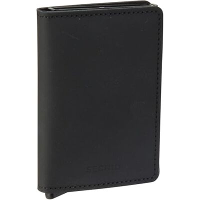 Secrid Slim portemonnee Echt Matte Lederen RFID Safe Card Case voor max 12 kaarten, Mat zwart, one size Secrid Slim portemonnee Echt Matte Lederen RFID Safe Card Case voor max 12 kaarten, Mat zwart, one size