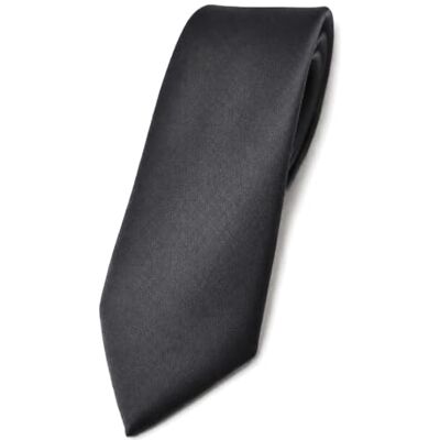 TigerTie Smalle satijnen stropdas in effen effen kleur in verschillende kleuren, Antraciet grijs donkergrijs., One Size One Size TigerTie Smalle satijnen stropdas in effen effen kleur in verschillende kleuren, Antraciet grijs donkergrijs., One Size One Size