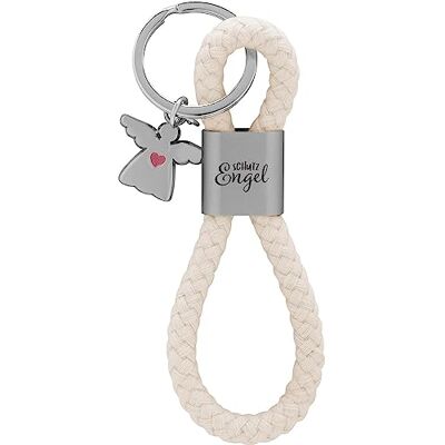 GRUSS & CO Sleutelhanger lus engel hanger bestaande uit gevlochten gesp met beschermengel print 48364, meerkleurig, 12 cm, engelmotief GRUSS & CO Sleutelhanger lus engel hanger bestaande uit gevlochten gesp met beschermengel print 48364, meerkleurig, 12 cm, engelmotief