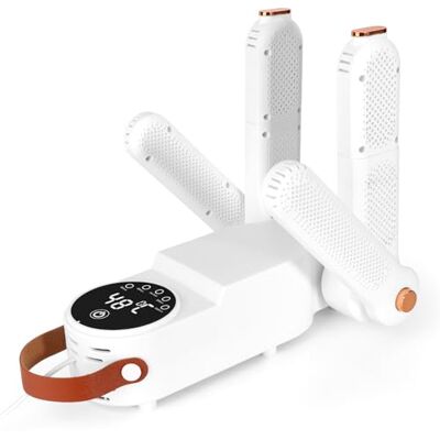 Yirochan Elektrische schoendroger met timer opvouwbaar schoenenrek, 4 verstelbare houders, laarzenwarmer met warmteblazer, sneldrogend voor schoenen, handschoenen, hoeden Medium Yirochan Elektrische schoendroger met timer opvouwbaar schoenenrek, 4 verstelbare houders, laarzenwarmer met warmteblazer, sneldrogend voor schoenen, handschoenen, hoeden Medium