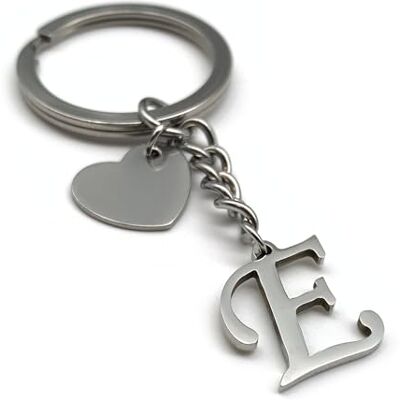 EVEMATE Sleutelhanger met letter A tot Z, handgemaakt, roestvrij staal, ideaal cadeau voor partner, verjaardag, vriend, vriendin, moeder, vader, E 75mm EVEMATE Sleutelhanger met letter A tot Z, handgemaakt, roestvrij staal, ideaal cadeau voor partner, verjaardag, vriend, vriendin, moeder, vader, E 75mm