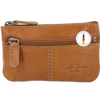 Gusti Leder en sleutelhanger Rook voor dames en heren portemonnee kleine lederen sleutelhanger, bruin, één maat, retro Gusti Leder en sleutelhanger Rook voor dames en heren portemonnee kleine lederen sleutelhanger, bruin, één maat, retro