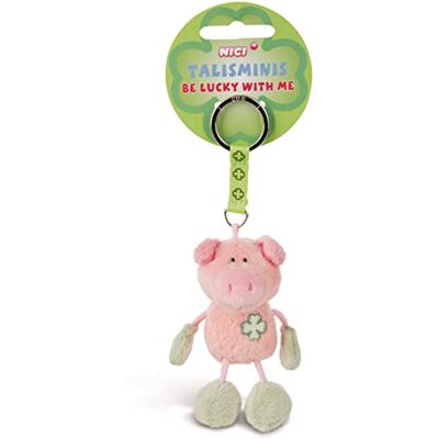 NICI 49382 Talisminis varken sleutelhanger 7 cm roze/groen met sleutelkoord sleutelring sleutelhanger geluksbrenger tas hanger met boodschap NICI 49382 Talisminis varken sleutelhanger 7 cm roze/groen met sleutelkoord sleutelring sleutelhanger geluksbrenger tas hanger met boodschap
