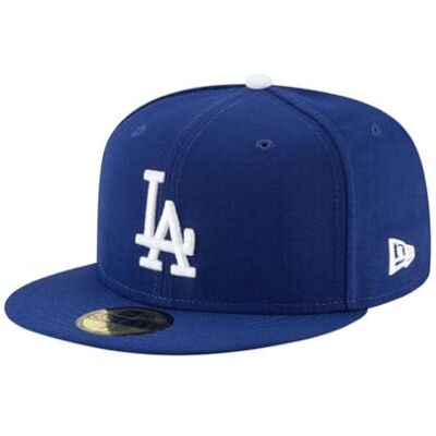 New Era 59Fifty OTC LA Dodgers Pet Heren Base Cap Fit Achterkant gesloten met Klep voor Zomer/Winter 8 0/0 (63,5 cm) Blauw New Era 59Fifty OTC LA Dodgers Pet Heren Base Cap Fit Achterkant gesloten met Klep voor Zomer/Winter 8 0/0 (63,5 cm) Blauw
