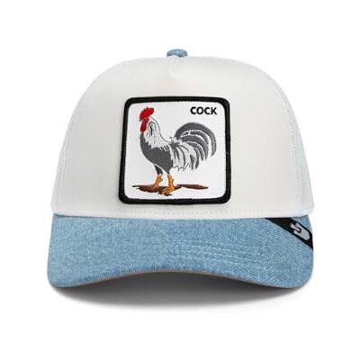 Goorin Bros. Goorin Bros Rooster Fan Institution Ball Club Haan Design Denim Wit Lichtblauw Verstelbare Trucker Cap Eén maat Goorin Bros. Goorin Bros Rooster Fan Institution Ball Club Haan Design Denim Wit Lichtblauw Verstelbare Trucker Cap Eén maat