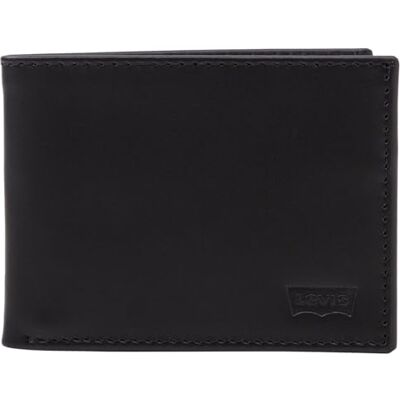 Levis Batwing Bifold ID herenportemonnee met twee kleppen, standaard zwart, 10,6 x 1,2 x 8,1 cm Levis Batwing Bifold ID herenportemonnee met twee kleppen, standaard zwart, 10,6 x 1,2 x 8,1 cm