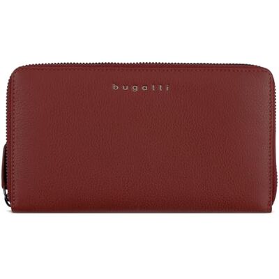 bugatti Mira Lange portemonnee voor dames, ritssluiting, echt leer, RFID, Rood bugatti Mira Lange portemonnee voor dames, ritssluiting, echt leer, RFID, Rood