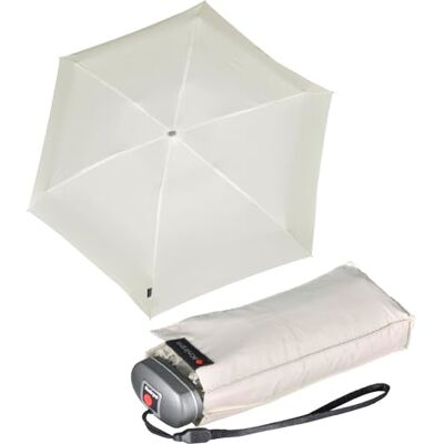 Knirps Mini-paraplu voor op reis, licht, gestreept, beige, uv-bescherming, 93 cm, modern of compact Knirps Mini-paraplu voor op reis, licht, gestreept, beige, uv-bescherming, 93 cm, modern of compact