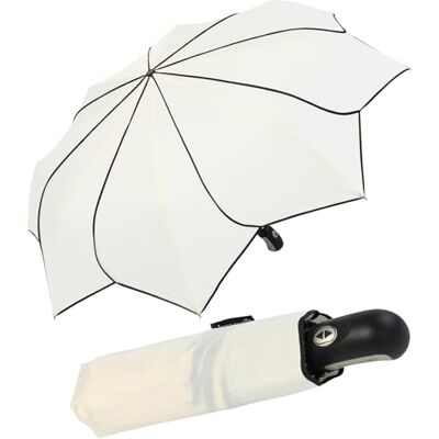 Pierre Cardin Overautomatische zakparaplu voor dames, zonnebloem, wit, 101 cm, zakparaplu met over-automatische Pierre Cardin Overautomatische zakparaplu voor dames, zonnebloem, wit, 101 cm, zakparaplu met over-automatische