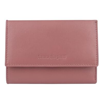 Laura Biagiotti Damesportemonnee van echt leer, binnenkant kleurrijk, ruim met geschenkdoos, Antiek roze 31 Laura Biagiotti Damesportemonnee van echt leer, binnenkant kleurrijk, ruim met geschenkdoos, Antiek roze 31