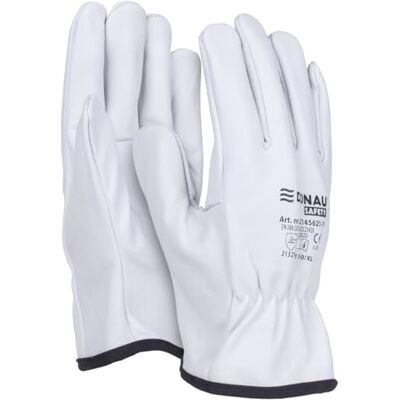 DONAU SAFETY Werkhandschoenen van hoogwaardig rundleer 1 paar maat 7 wit leren handschoenen met elastische pols montagehandschoenen bestuurdersbeschermende handschoenen DONAU SAFETY Werkhandschoenen van hoogwaardig rundleer 1 paar maat 7 wit leren handschoenen met elastische pols montagehandschoenen bestuurdersbeschermende handschoenen