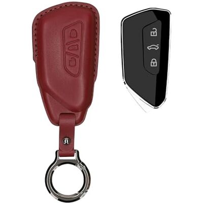 kwmobile Autosleutelaccessoire compatibel met VW Golf 8 3-knops hoes echt lederen autosleutelhoes met sleutelhanger bordeaux kwmobile Autosleutelaccessoire compatibel met VW Golf 8 3-knops hoes echt lederen autosleutelhoes met sleutelhanger bordeaux