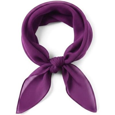 TigerTie Fijne chiffon sjaal voor dames, effen, afmetingen: 58 x 58 cm, Paars. Afmeting sjaaltje: ca. Lengte 58 cm, breedte 58 cm TigerTie Fijne chiffon sjaal voor dames, effen, afmetingen: 58 x 58 cm, Paars. Afmeting sjaaltje: ca. Lengte 58 cm, breedte 58 cm