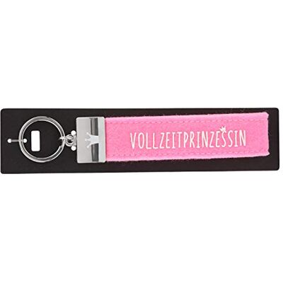Depesche 004298-073 sleutelhanger van vilt met lussen en metalen afwerking gegraveerd en cultprint, fulltime prinses, roze, ca. 18,7 x 4,4 x 1 cm Depesche 004298-073 sleutelhanger van vilt met lussen en metalen afwerking gegraveerd en cultprint, fulltime prinses, roze, ca. 18,7 x 4,4 x 1 cm