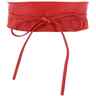 FASHIONGEN Obi riem voor dames, brede Obi-riem, kunstleer van polyurethaan, hoge kwaliteit, MICA, Rood L-XL FASHIONGEN Obi riem voor dames, brede Obi-riem, kunstleer van polyurethaan, hoge kwaliteit, MICA, Rood L-XL