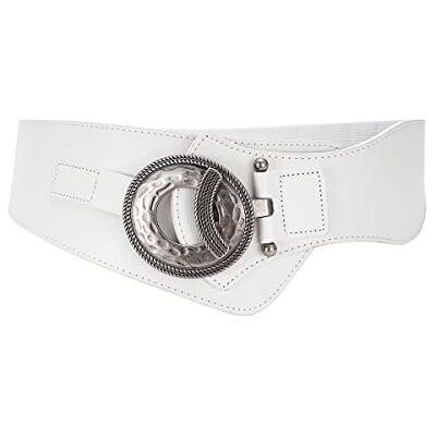 SYMOL Damesriem stretch elastische taille riem dames breed 7,5 cm leer grote maat 70-160 cm mode dames rekbaar (maat: 70-80 cm, wit) taille:70-80cm SYMOL Damesriem stretch elastische taille riem dames breed 7,5 cm leer grote maat 70-160 cm mode dames rekbaar (maat: 70-80 cm, wit) taille:70-80cm