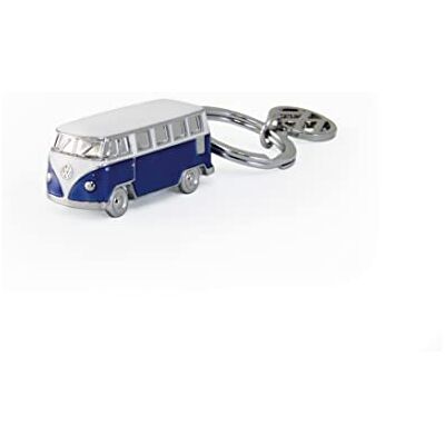 BRISA VW Collection Volkswagen Combi Bus T1 Camper Van 3D-sleutelhanger, sleutelring met mini-model, cadeau-idee/herinnering/retro vintage product, blauw, silhouet, bus T1 BRISA VW Collection Volkswagen Combi Bus T1 Camper Van 3D-sleutelhanger, sleutelring met mini-model, cadeau-idee/herinnering/retro vintage product, blauw, silhouet, bus T1