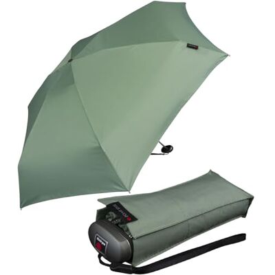 Knirps Mini paraplu voor op reis, licht, gestreept, aloë 93 cm Knirps Mini paraplu voor op reis, licht, gestreept, aloë 93 cm