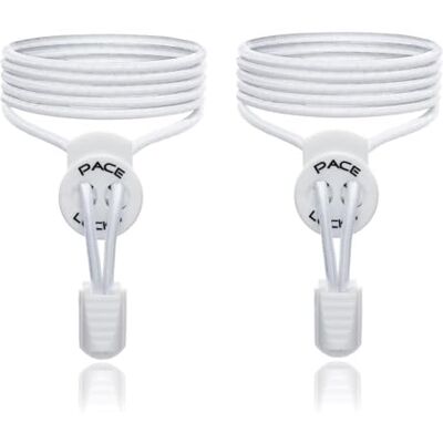 ALPHAPACE Pace Locks Set elastische veters, snelsluiting voor sport, kinderen en mensen op leeftijd, 120 cm, wit 1 paar ALPHAPACE Pace Locks Set elastische veters, snelsluiting voor sport, kinderen en mensen op leeftijd, 120 cm, wit 1 paar
