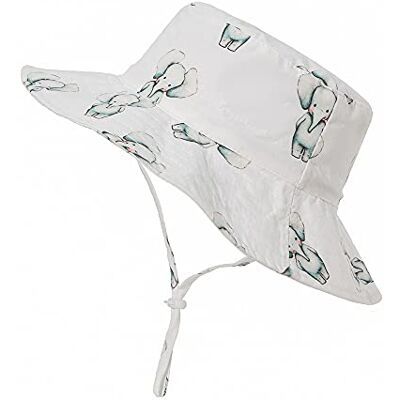 Highdi Unisex vissershoed, kinderen, meisjes, jongens, bedrukt, schattig, zonnehoed, zomer, zonwering, opvouwbaar, strandpet (schattige olifant, 46-50 cm)) Highdi Unisex vissershoed, kinderen, meisjes, jongens, bedrukt, schattig, zonnehoed, zomer, zonwering, opvouwbaar, strandpet (schattige olifant, 46-50 cm))
