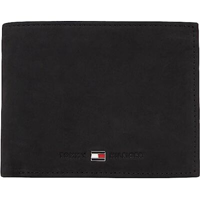 Tommy Hilfiger Johnson Trifold herenportemonnee van leer, zwart (zwart), OS Tommy Hilfiger Johnson Trifold herenportemonnee van leer, zwart (zwart), OS