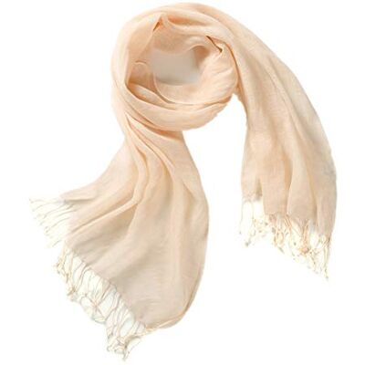 Prettystern Dames Heren 100% Linnen Sjaal Effen Kleurrijke Franjes Geweven Lente en Zomer T11 Beige 200 / 60 cm Prettystern Dames Heren 100% Linnen Sjaal Effen Kleurrijke Franjes Geweven Lente en Zomer T11 Beige 200 / 60 cm