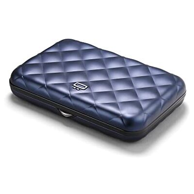ÖGON -DESIGNS- Dames kaarthouder van hard aluminium met gewatteerd effect, RFID-bescherming tegen fraude en demagnetisering, compacte portemonnee, model Lady Case HELSINKI (Navy Blue) ÖGON -DESIGNS- Dames kaarthouder van hard aluminium met gewatteerd effect, RFID-bescherming tegen fraude en demagnetisering, compacte portemonnee, model Lady Case HELSINKI (Navy Blue)