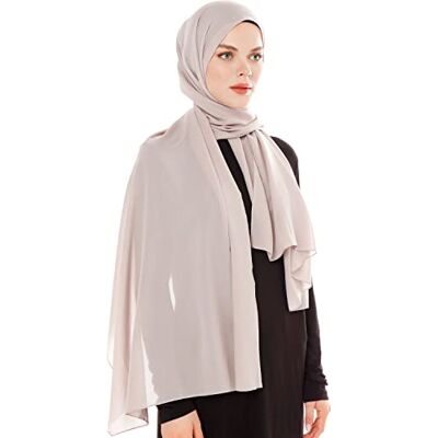 Ayisah Hijab sjaal moslimsjaal, zachte chiffon, hijab, 180 x 70 cm, moderne islamitische chiffon sjaals voor dames, hoogwaardige kwaliteit, grijs. 180x70 cm Ayisah Hijab sjaal moslimsjaal, zachte chiffon, hijab, 180 x 70 cm, moderne islamitische chiffon sjaals voor dames, hoogwaardige kwaliteit, grijs. 180x70 cm