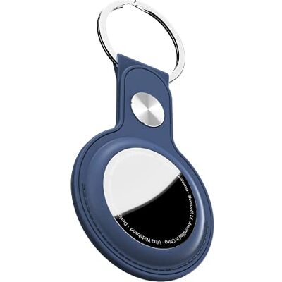 Keybudz AirTag lederen sleutelhanger Apple AirTags hanger beschermhoes met sleutelhanger blauw Keybudz AirTag lederen sleutelhanger Apple AirTags hanger beschermhoes met sleutelhanger blauw