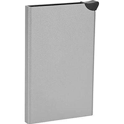 AUNMAS Creditcardhouder met RFID-blokkering van PU-leer, automatische pop-up portemonnee, aluminiumlegering, voor dames en heren, grijs, 3,8 x 2,4 x 0,3 inch AUNMAS Creditcardhouder met RFID-blokkering van PU-leer, automatische pop-up portemonnee, aluminiumlegering, voor dames en heren, grijs, 3,8 x 2,4 x 0,3 inch
