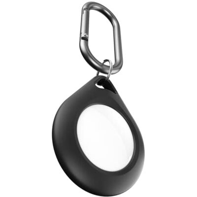 Keybudz Secure Dock Apple Airtag siliconen hanger met karabijnhaak, zwart, 2 stuks Keybudz Secure Dock Apple Airtag siliconen hanger met karabijnhaak, zwart, 2 stuks