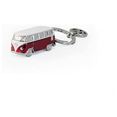 BRISA VW Collection Volkswagen Combi Bus T1 Camper Van 3D-sleutelhanger, sleutelring met mini-model, cadeau-idee/herinnering/retro vintage product, rood, silhouet, bus T1 BRISA VW Collection Volkswagen Combi Bus T1 Camper Van 3D-sleutelhanger, sleutelring met mini-model, cadeau-idee/herinnering/retro vintage product, rood, silhouet, bus T1