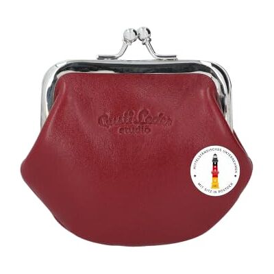 Gusti Leder Gusti Fenja lederen portemonnee met clipsluiting, vintage stijl, rood, 8 x 9 x 1,5 cm, vintage Gusti Leder Gusti Fenja lederen portemonnee met clipsluiting, vintage stijl, rood, 8 x 9 x 1,5 cm, vintage
