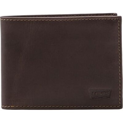 Levis Casual Classics Hunte Coin Bifold-Batwing portemonnee, Donker bruin, One size One size Levis Casual Classics Hunte Coin Bifold-Batwing portemonnee, Donker bruin, One size One size