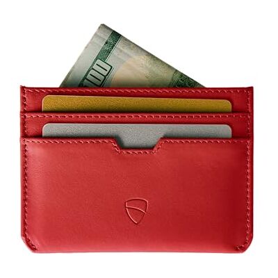 Vaultskin MOORGATE Slanke Kaarthouder Minimalistische Leren Portemonnee met RFID-Bescherming, Kaarthoes voor Bankkaarten voor de Voorzak voor Dames & Heren (Karmozijnrood) Vaultskin MOORGATE Slanke Kaarthouder Minimalistische Leren Portemonnee met RFID-Bescherming, Kaarthoes voor Bankkaarten voor de Voorzak voor Dames & Heren (Karmozijnrood)