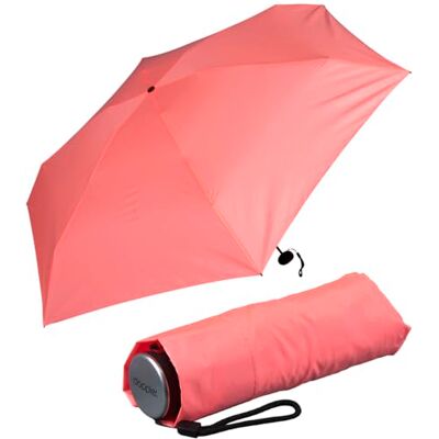 Doppler Super Mini Fiber Compact Zakparaplu, licht en klein, neon koraal, 92 cm, minimalistisch, modern Doppler Super Mini Fiber Compact Zakparaplu, licht en klein, neon koraal, 92 cm, minimalistisch, modern
