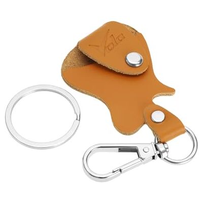 Vola Lederen plectrumhouder voor gitaar, sleutelhanger, plectrumhouder, tas, plectrumopslag, zwart, sleutelhanger Vola Lederen plectrumhouder voor gitaar, sleutelhanger, plectrumhouder, tas, plectrumopslag, zwart, sleutelhanger