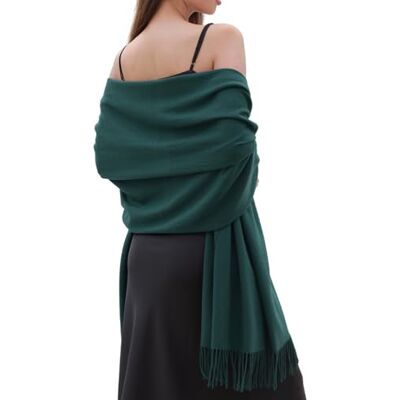 RIIQIICHY Dames sjaals Pashmina sjaals en wraps voor bruiloft sjaals voor vrouwen winter, Groen, L Large RIIQIICHY Dames sjaals Pashmina sjaals en wraps voor bruiloft sjaals voor vrouwen winter, Groen, L Large