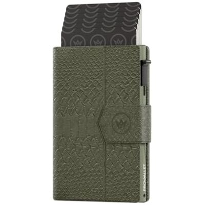 ProWallet Pasjeshouder Plus 8 Pasjes, Briefgeld en Muntgeld Pashouder met Rits RFID Kleine Creditcardhouder Stijlvolle Portemonnee (Snake Olijfgroen) ProWallet Pasjeshouder Plus 8 Pasjes, Briefgeld en Muntgeld Pashouder met Rits RFID Kleine Creditcardhouder Stijlvolle Portemonnee (Snake Olijfgroen)