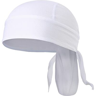 VIAUMBR Bandana Herenpet, fietsen, wandelen, bandana, piraat, onder fietshelm, luchtige stof voor zwemmen, joggen, hardlopen, bergen en motorfiets (wit) 54-64 VIAUMBR Bandana Herenpet, fietsen, wandelen, bandana, piraat, onder fietshelm, luchtige stof voor zwemmen, joggen, hardlopen, bergen en motorfiets (wit) 54-64
