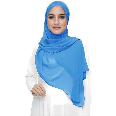 Lina & Lily Hoogwaardige chiffon sjaal voor dames, moslim hijab van lichte stof, Blauwe Azure Taille unique Lina & Lily Hoogwaardige chiffon sjaal voor dames, moslim hijab van lichte stof, Blauwe Azure Taille unique