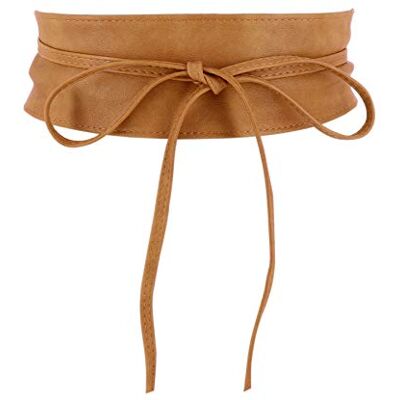FASHIONGEN Obi riem voor dames, brede Obi-riem, kunstleer van polyurethaan, hoge kwaliteit, MICA, Lichte kameel L-XL FASHIONGEN Obi riem voor dames, brede Obi-riem, kunstleer van polyurethaan, hoge kwaliteit, MICA, Lichte kameel L-XL