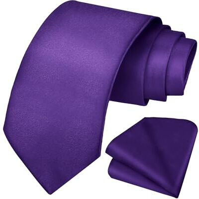 URAQT Formele en vierkante zakstropdas, 8 cm, effen, voor heren, werk, bruiloft, feest, werk (8 cm), Donker Paars Regular size URAQT Formele en vierkante zakstropdas, 8 cm, effen, voor heren, werk, bruiloft, feest, werk (8 cm), Donker Paars Regular size