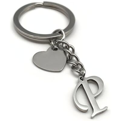 EVEMATE Sleutelhanger met letter A tot Z, handgemaakt, roestvrij staal, ideaal cadeau voor partner, verjaardag, vriend, vriendin, moeder, vader, L 75mm EVEMATE Sleutelhanger met letter A tot Z, handgemaakt, roestvrij staal, ideaal cadeau voor partner, verjaardag, vriend, vriendin, moeder, vader, L 75mm