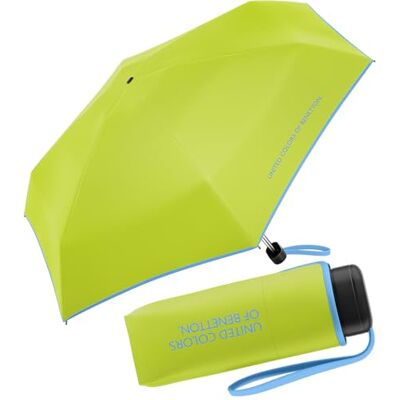 United Benetton Ultra Mini Flat Solid Zakparaplu, Zure limoen., Compact United Benetton Ultra Mini Flat Solid Zakparaplu, Zure limoen., Compact