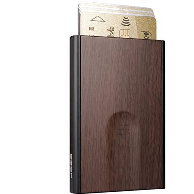 ÖGON -DESIGNS- ÖGON Automatische kaarthouder van aluminium Slider, RFID-bescherming, originele, slanke en minimalistische portemonnee voor dames en heren, capaciteit 1-6 kaarten (Sequoia) ÖGON -DESIGNS- ÖGON Automatische kaarthouder van aluminium Slider, RFID-bescherming, originele, slanke en minimalistische portemonnee voor dames en heren, capaciteit 1-6 kaarten (Sequoia)