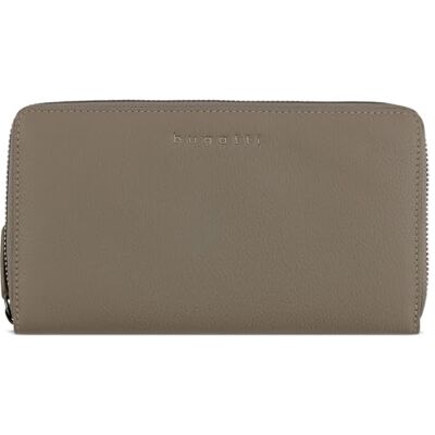 bugatti Mira Lange portemonnee voor dames, ritssluiting, echt leer, RFID, Taupe bugatti Mira Lange portemonnee voor dames, ritssluiting, echt leer, RFID, Taupe