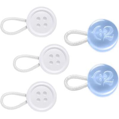 C2 Set van 5 overhemdknopenverlengingen, wit en blauw, gemengde maten, voegt tot 3 maten toe (1,3-2,5 cm), knopen 10 mm (16 l), elastische kraag- en manchetverlenging (S/M/L) C2 Set van 5 overhemdknopenverlengingen, wit en blauw, gemengde maten, voegt tot 3 maten toe (1,3-2,5 cm), knopen 10 mm (16 l), elastische kraag- en manchetverlenging (S/M/L)