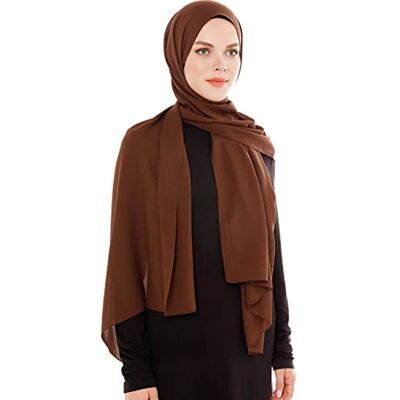 Ayisah Hijab sjaal moslimsjaal, zachte chiffon, hijab, 180 x 70 cm, moderne islamitische chiffon sjaals voor dames, hoogwaardige kwaliteit, Bruin 180x70 cm Ayisah Hijab sjaal moslimsjaal, zachte chiffon, hijab, 180 x 70 cm, moderne islamitische chiffon sjaals voor dames, hoogwaardige kwaliteit, Bruin 180x70 cm