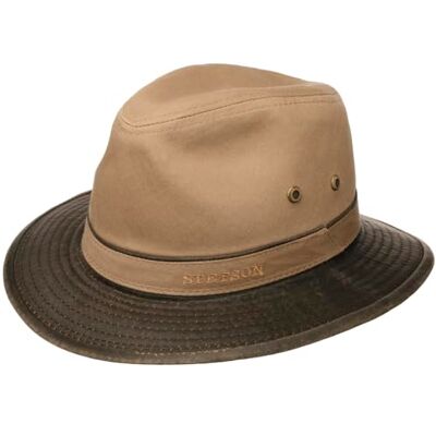 Stetson Drasco Stoffen Hoed Heren vissershoed kreukelbare hengelaar met paspelrand voor Zomer/Winter, donkerbeige, 60-61 60-61 Stetson Drasco Stoffen Hoed Heren vissershoed kreukelbare hengelaar met paspelrand voor Zomer/Winter, donkerbeige, 60-61 60-61